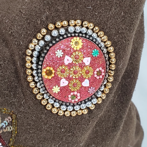 Dark Brown Suede Fuzzy Suede Leather Shoulder Handbag Hobo Boho Hippy Chic Zip - Picture 9 of 16